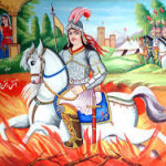 سیاوش برای پاک کردن تهمت همسر پدرش،کیکاوس ، از آتش عبور می کند سیاوش در آتش