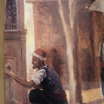 هنرمندان بسیاری در کرت اقامت گزیدند. این صحنه وضو گرفتن یک مسمان است که یک نقاش آنرا به تصویر کشیده است