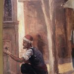 هنرمندان بسیاری در کرت اقامت گزیدند. این صحنه وضو گرفتن یک مسمان است که یک نقاش آنرا به تصویر کشیده است